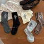 新款无骨秋冬复古堆堆袜