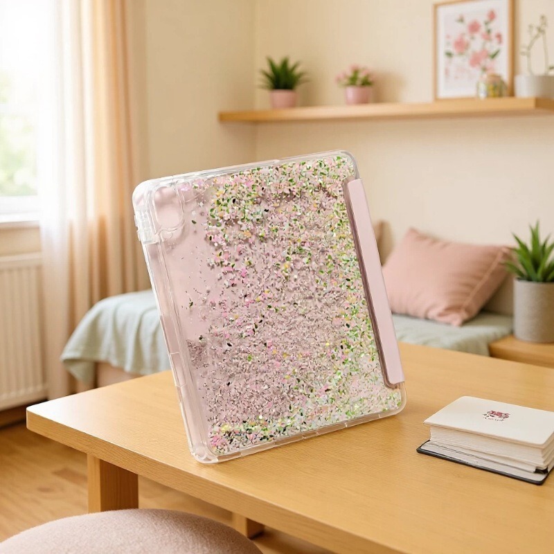 Suitable for Ipad11 Protective Case A16 Tablet Protective Case Air5678 Acrylic Pro11 Quicksand Case Mini67