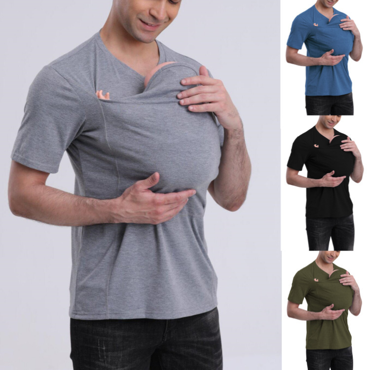 European and American Amazon FBA high quality kangaroo dad kangaroo mom multifunctional clothes comfort shirt T-shirt vest