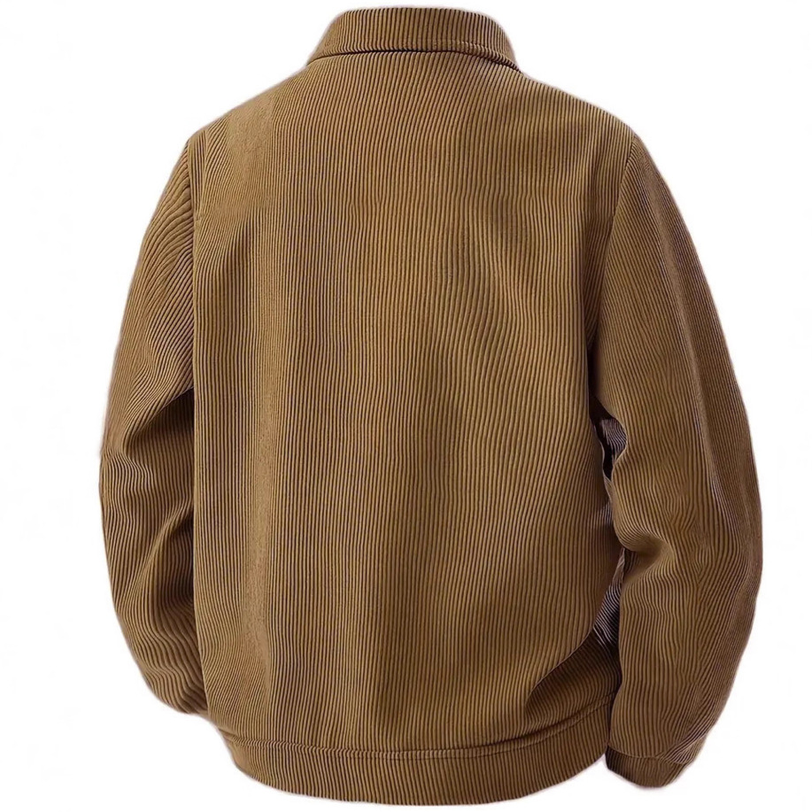 Monochrome Man- European And American Cross-Border Corduroy Single-Breasted Casual Sports Trend Pocket Jacket Men's Turn-Down_voghion.com