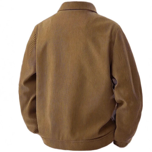Men's Long-Sleeve Shirt with Flannel, Single Button, Casual Sporty Trendy Pocket Jacket