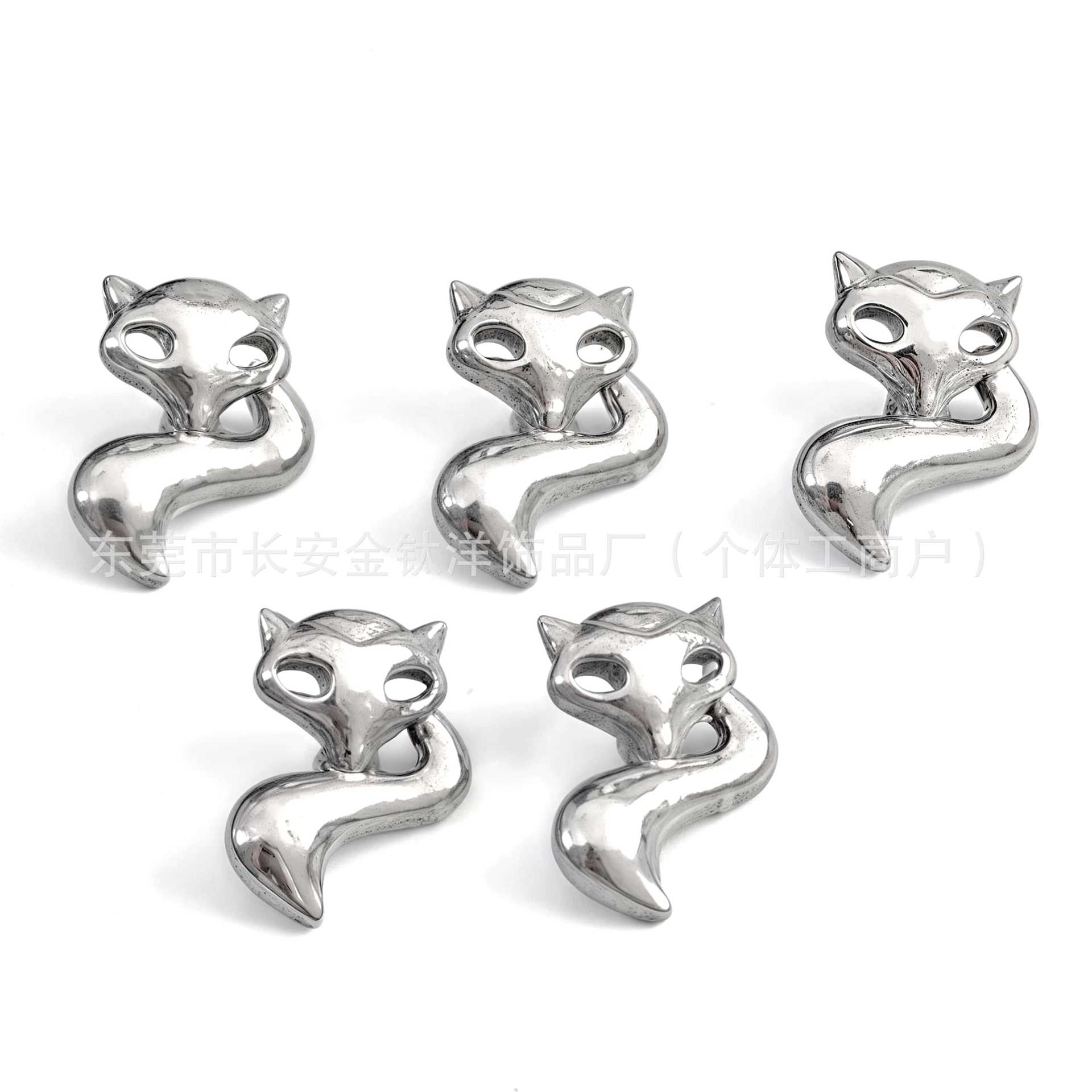 F136 Titanium Cut Out Fox Earrings Nose Studs Ear Bone Studs Cochlear Studs G23 Titanium Alloy Body Piercing Jewelry detail image 8