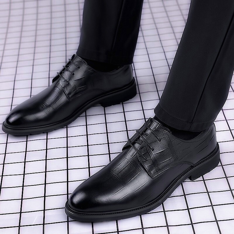 Men's Leather Shoes 2026 Spring New Style Business Formal Wear Groomsmen Casual Men's British Korean Style Suit Groom Wedding Shoes Men's Leather Shoes 2026 Spring New Style Business Formal Wear Groomsmen Casual Men's British Korean Style Suit Groom Wedding Shoes