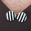 Black white earrings, silver needle, ear clips from pearl, silver 925 sample