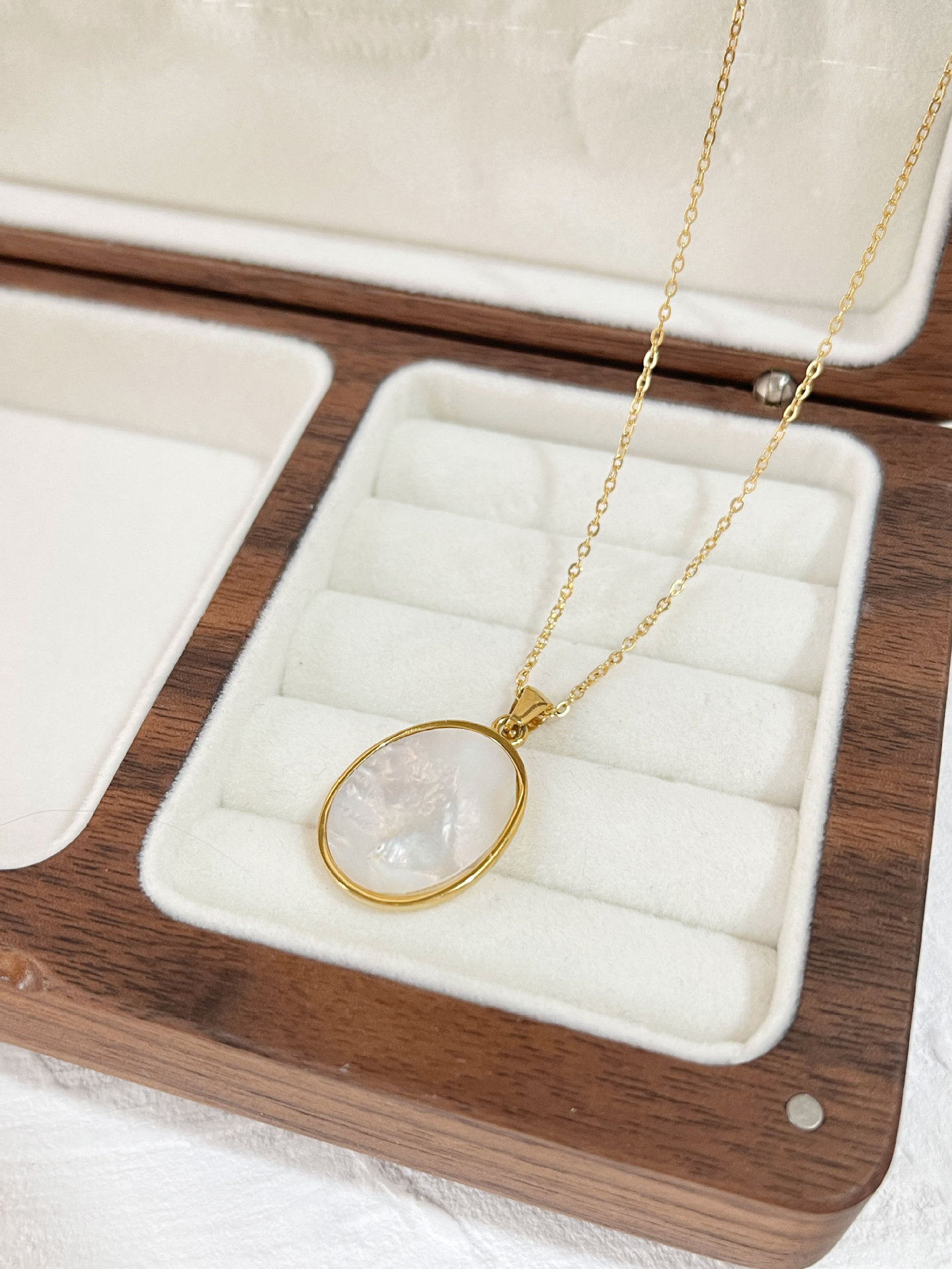 Fashion Sun Stainless Steel Plating Inlay Shell Pendant Necklace 1 Piece