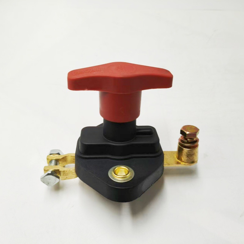 Truck Battery Power-Off Switch, Car Pure Copper L-Shaped Negative Terminal Power Main Switch, Integrated Clip, Waterproof, Universal
