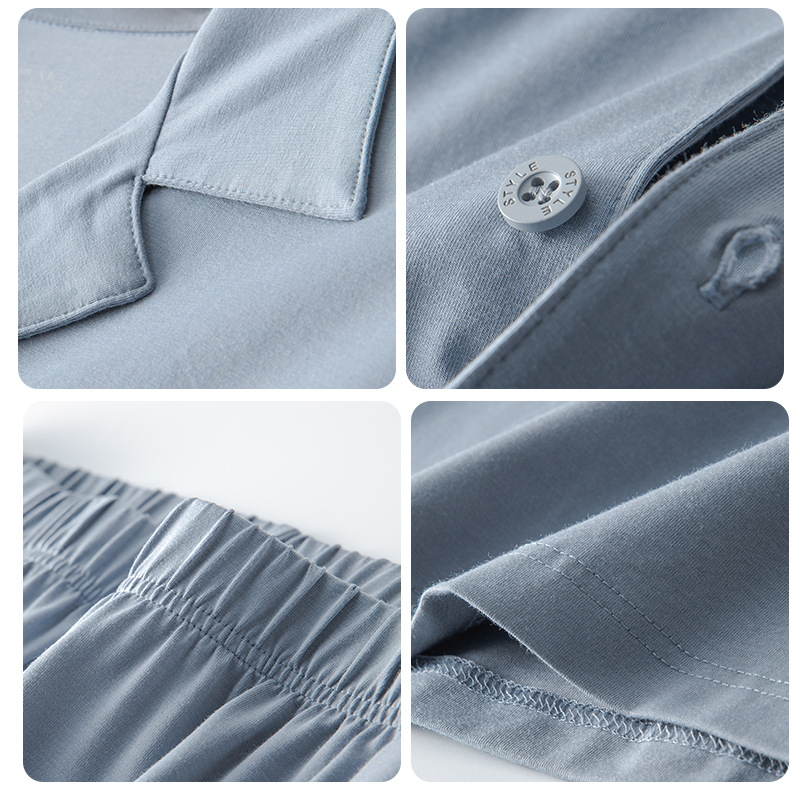 Conjunto de pijama de algodón modal para hombre, estilo delgado, para usar en el año de nacimiento, listo para la venta.