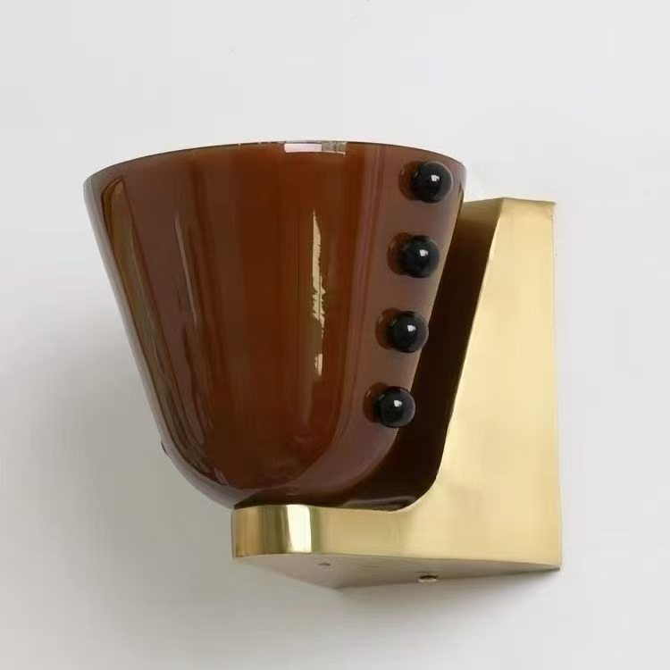 Glass彩色酒杯壁灯美式复古浆果复刻设计师新款造型艺术床头灯