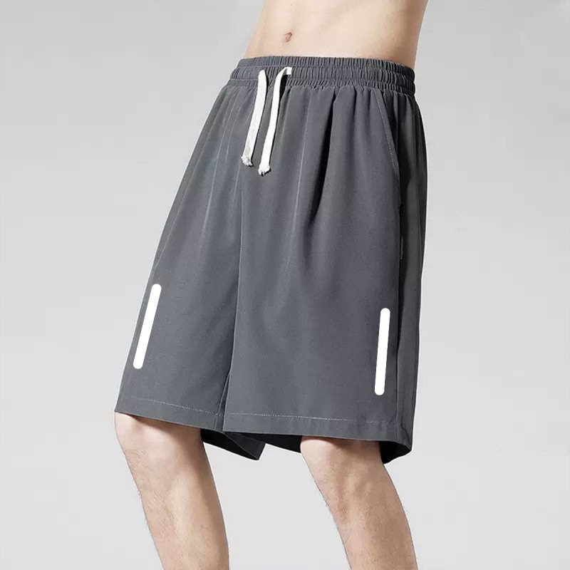 Summer Ice Silk Shorts Quick-drying Breathable Five-point Pants Men's Casual Sports Plus-fat Plus-size Fatty Beach Pants All-match