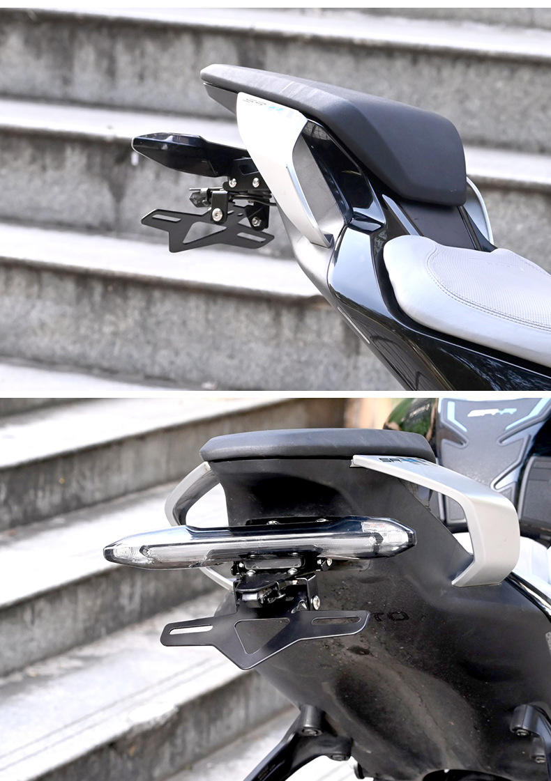Suitable for Cfmoto 675Sr Rear License Plate Holder, Short Tail License Plate Holder Modification, License Plate Frame Short Tail Wing Modification Parts