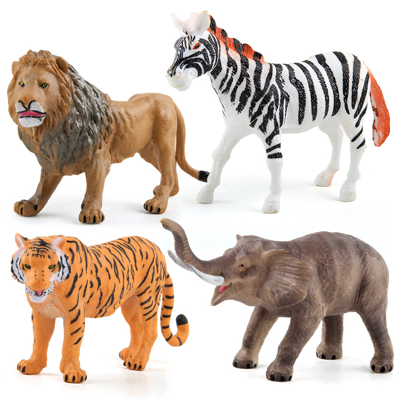 Fuente de la fábrica de simulación infantil bosque modelo animal elefante tigre león animal hecho a mano modelo decoración juguete