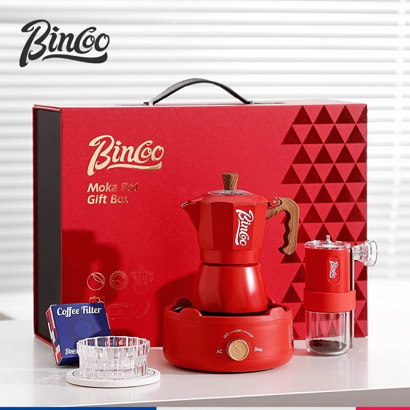 Bincoo Double Valve Moka Pot Portable Gift Box Coffee Pot suit Espresso Machine Home Gift Giving