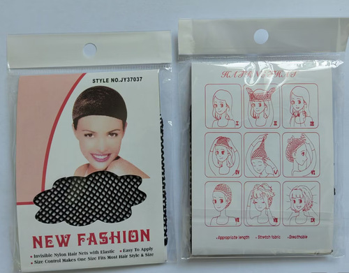 Headband with long hair cap, black skin tone, false hair hat, breathable, for wearing a wig, hair net included, factory-made hair cap