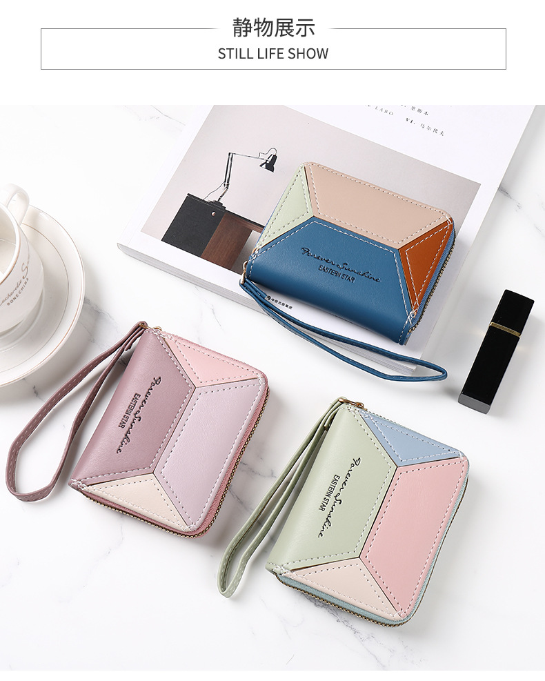 Fashion Solid Color Square Zipper Small Wallet display picture 5