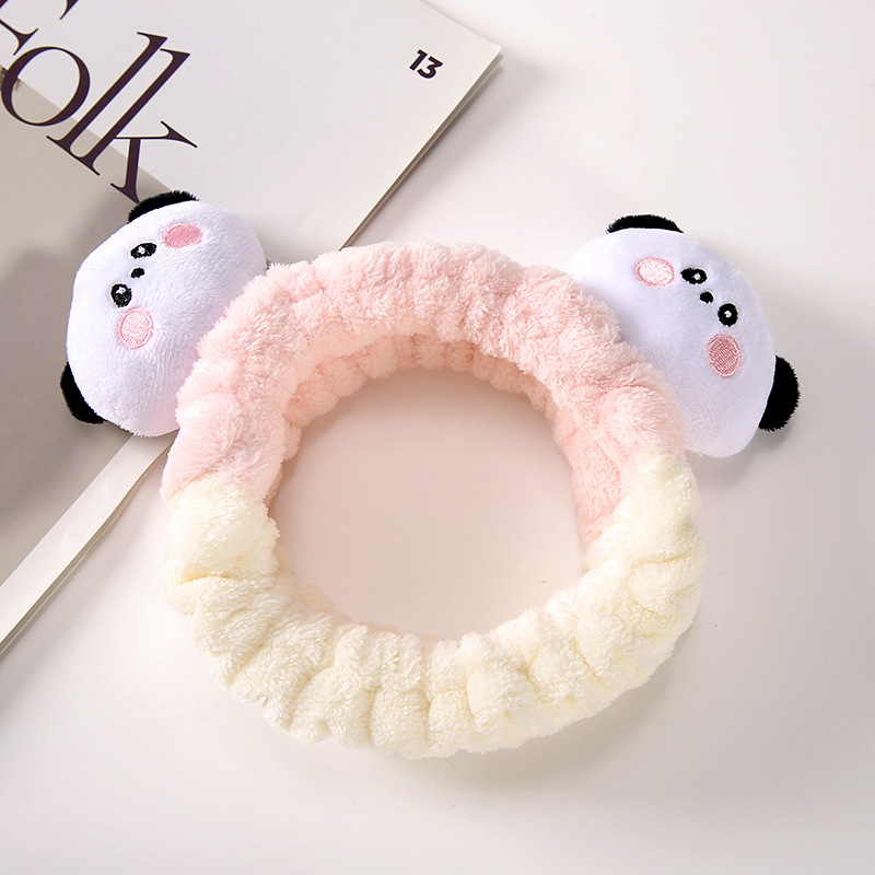 Diseño original color a juego oso banda de pelo de dibujos animados Internet celebridad lavado de cara maquillaje animal banda de pelo conejo banda de pelo de pollo Mujer