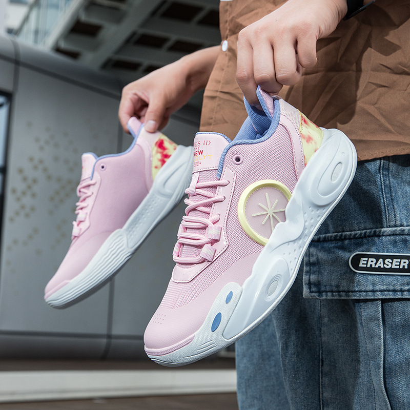 Zapatillas de baloncesto con sonido Calzado para hombre 2 generaciones de mediana edad, piso de concreto, zapatillas de combate reales 4 estudiantes de rebote, zapatillas azules juveniles