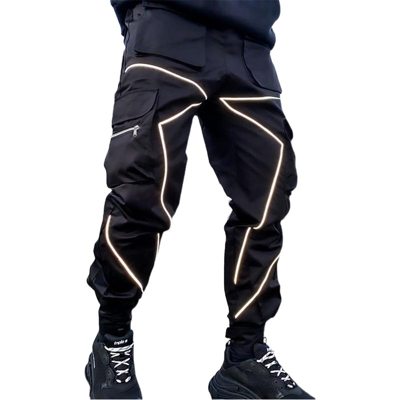 Europea y americana transfronteriza personalizada marca de moda suelta multi-Bolsillo casual overoles de los hombres de algodón de verano Pantalones de los hombres de comercio exterior