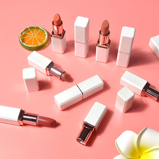 Small square tube Lipstick matte non-stick Cup Lipstick neutral non-Logo white tube Lipstick cross-border foreign trade exclusive