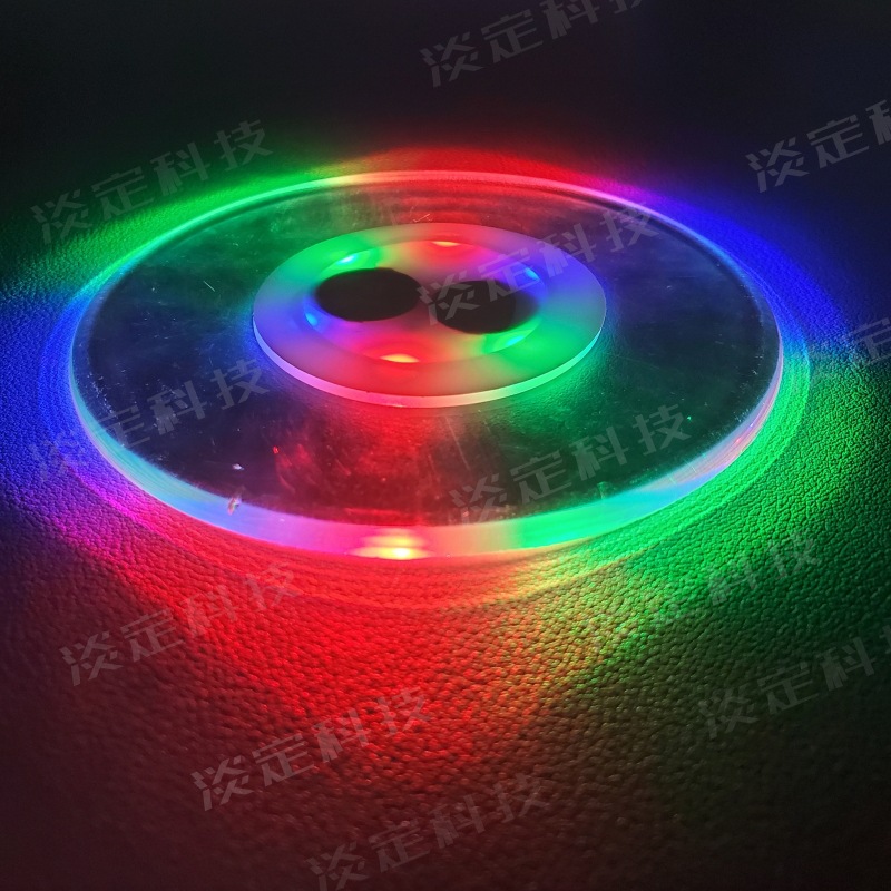 Creativo LED Coaster PP aislamiento pad bar Mesa estera colorido impermeable transparente acrílico luminoso agua montaña