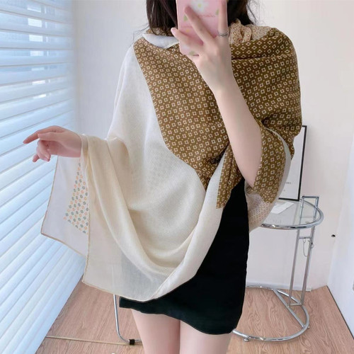 New cotton and linen scarf, silk scarf, niche shawl for women's summer lunch break, blanket, air-conditioned room, thin style shawl