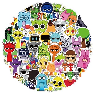 50 Pieces of Rhythm Box Stickers Incrediboxsprunki Graffiti Luggage Skateboard iPad Creative Stickers