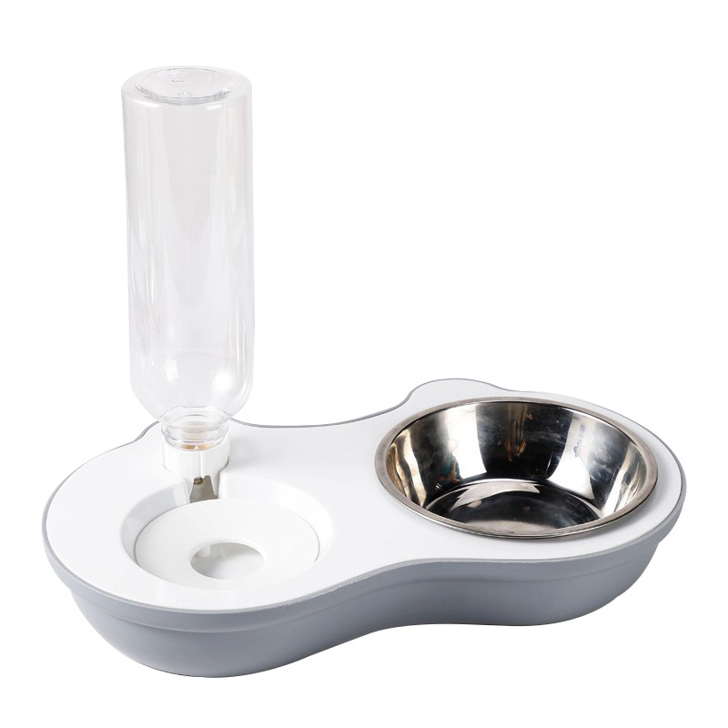 Tazón para mascotas al por mayor Tazón para gatos de plástico Tazón doble Tazón para beber agua automática Tazón para comida anti-volcado Tazón para mascotas Tazón para arroz lindo para gatos Tazón para gatos