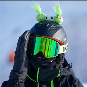 Winter Ski Helmet Decoration Doll, Pigtail Helmet Accessories