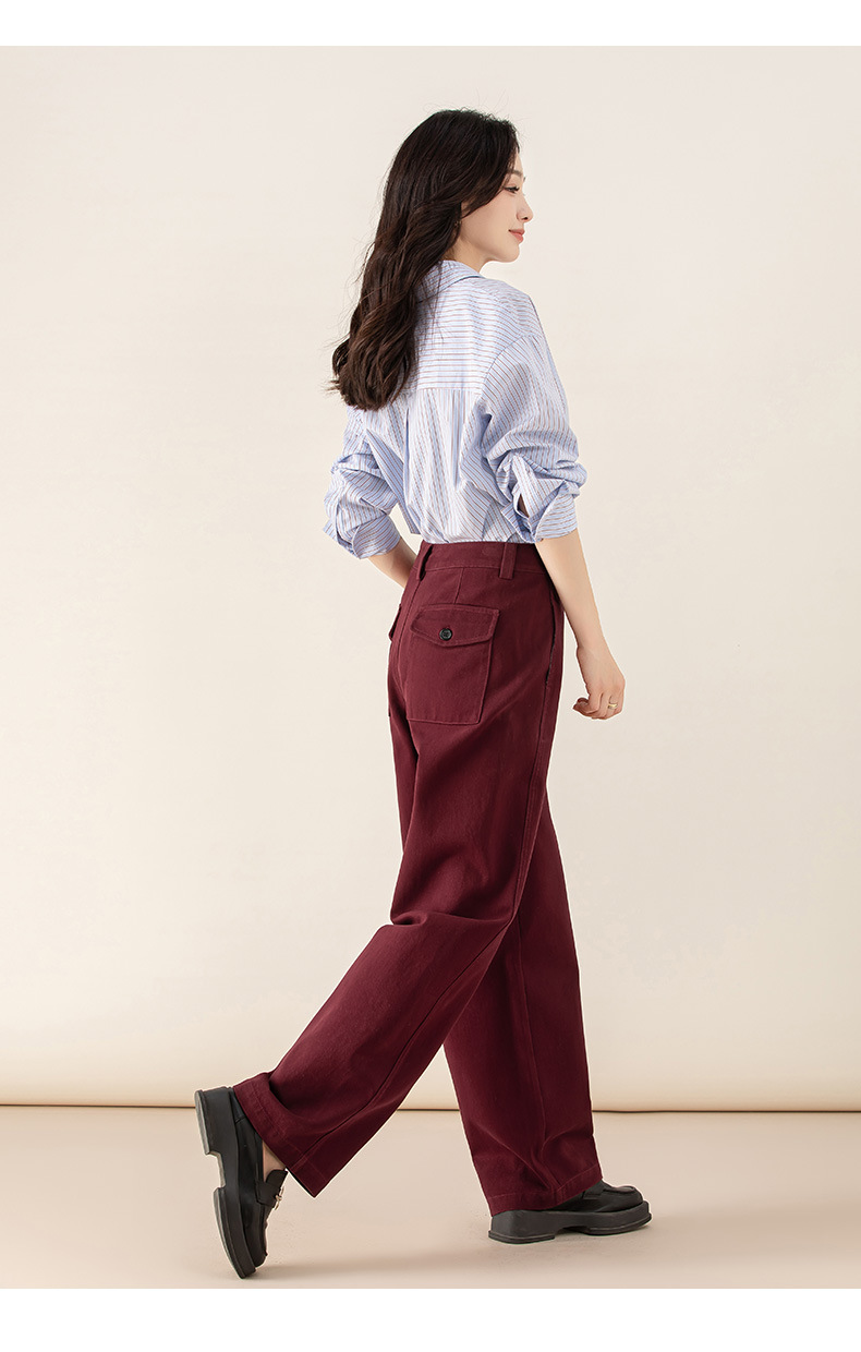 Quần jean nữ ống rộng phong cách Hong Kong chất cotton Tencel dáng rộng — Màu trắng nhạt chi tiết 31