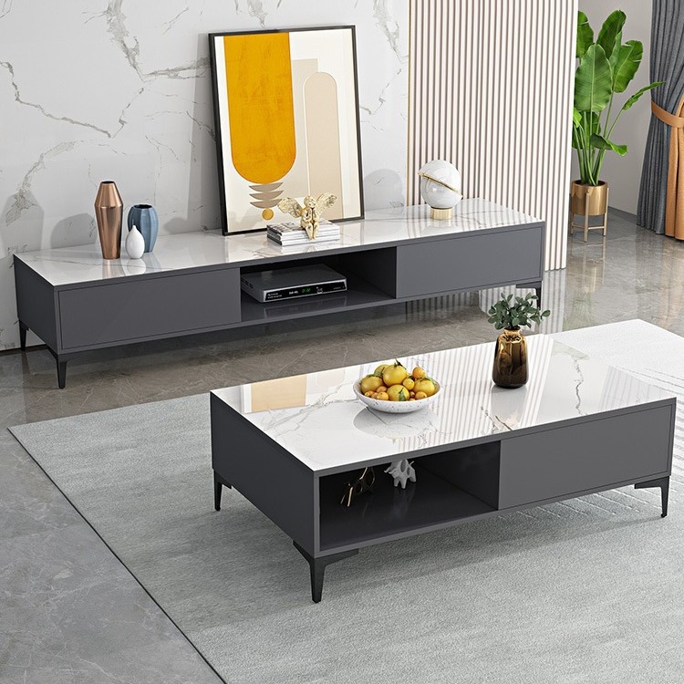 Tv Cabinet Modern Simple Coffee Table Combination Light Luxury Living Room New Floor Cabinet Small Apartment Bedroom Simple Tv Cabinet