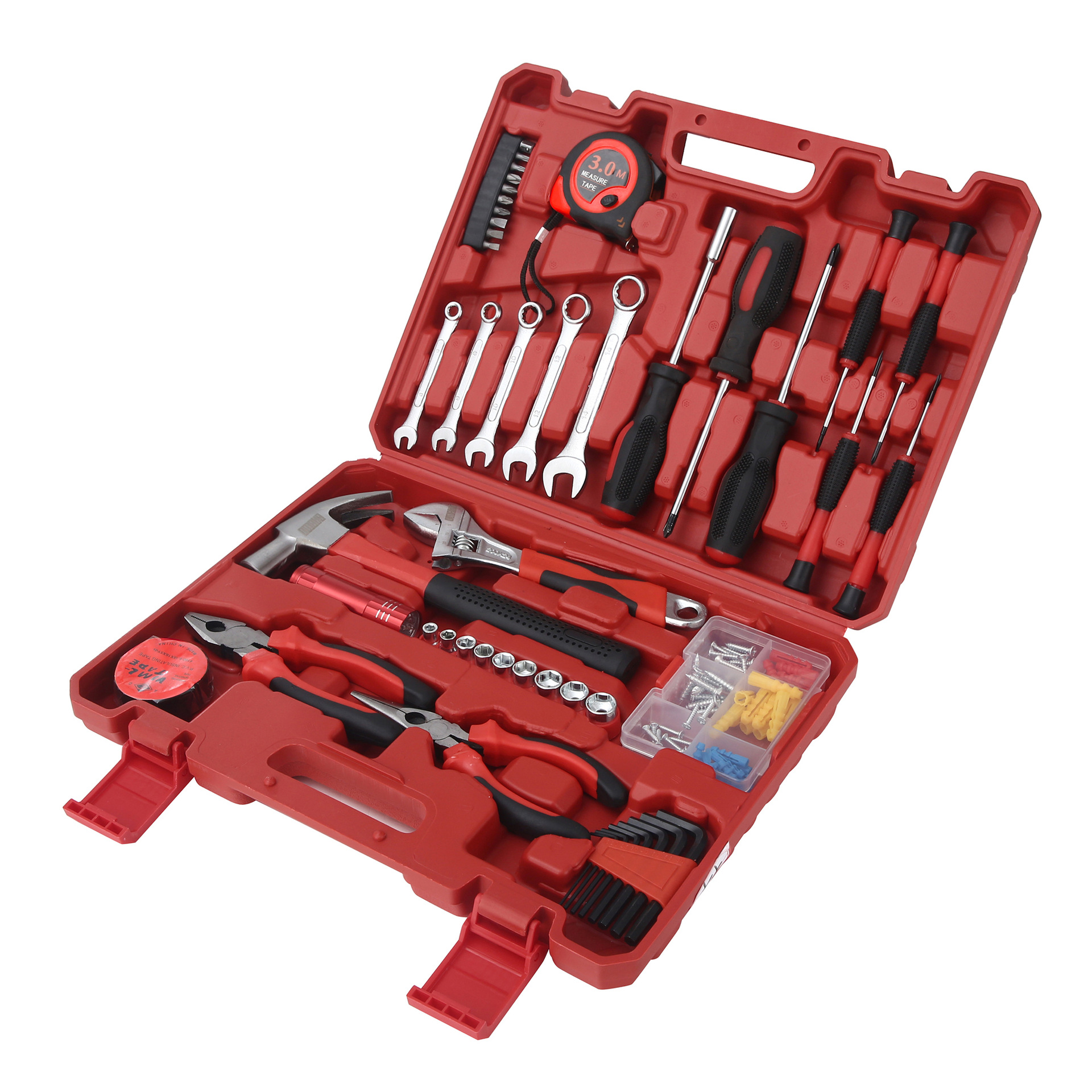 Juego de herramientas de hardware para el hogar, juego de grupo de reparación manual, juego de caja de herramientas para electricista, fábrica al por mayor