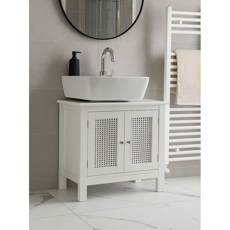 Factory Wholesale Bathroom Sink Cabinet Without Countertop Basin, Custom Production, Cross-Border Hot-Selling White Rattan Two-Door Bathroom Cabinet Factory Wholesale Bathroom Sink Cabinet Without Countertop Basin, Custom Production, Cross-Border Hot-Selling White Rattan Two-Door Bathroom Cabinet