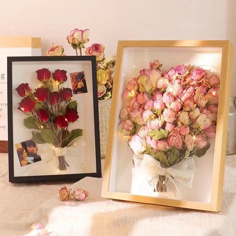 3D Hollow Dried Flower Photo Frame Handmade Gift Photo Frame Display Stand Rose Dried Flower Preserved Flower Creative Specimen Frame Wholesale 3D Hollow Dried Flower Photo Frame Handmade Gift Photo Frame Display Stand Rose Dried Flower Preserved Flower Creative Specimen Frame Wholesale