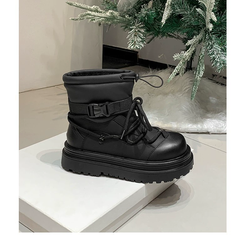 Martens, warm non-slip shoes platform, low boots