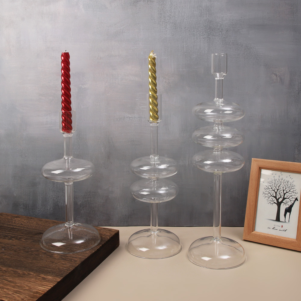 Candelaria de cristal moderna europea simple para el hogar accesorios de boda candelabros decoración para el hogar candelabros de vidrio al por mayor