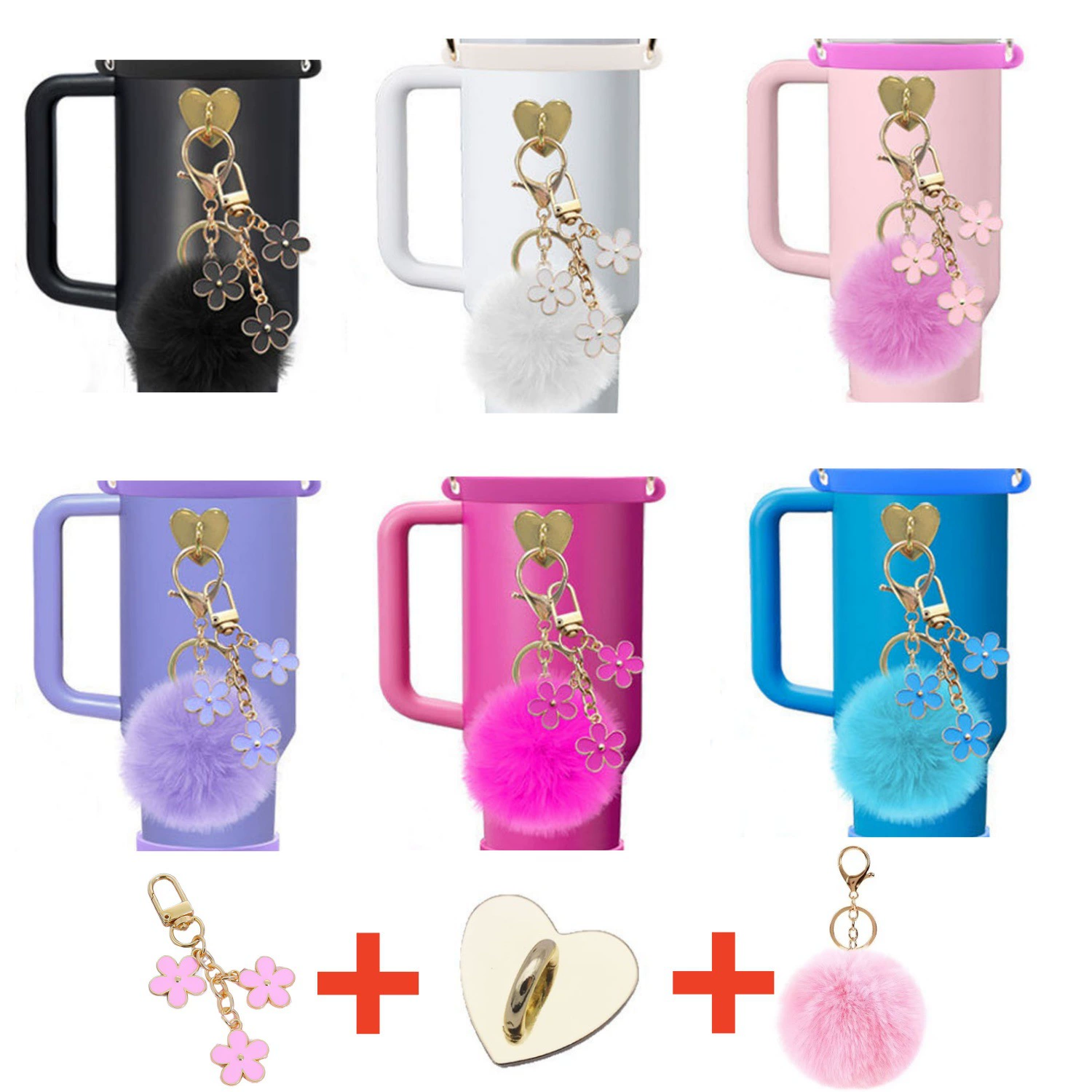 Подвеска-термос, чашка для воды, подвеска-чайник, подвеска-меховой шарик, подвеска для багажа, брелок с цветком, подвеска для сумки для обуви