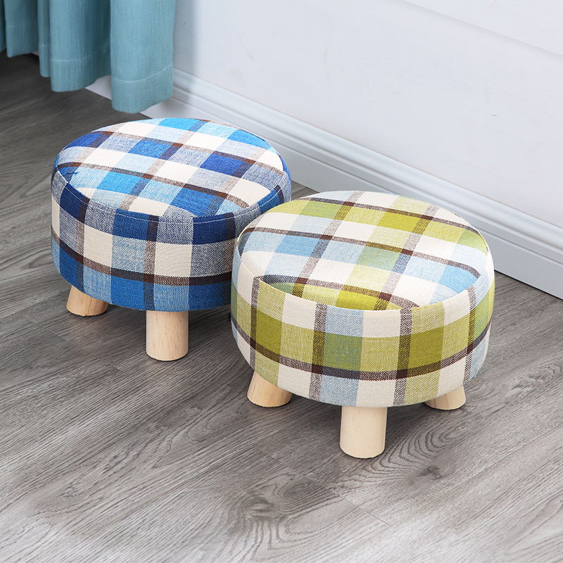 Taburete pequeño Internet celebridad hogar tela taburete bajo sala de estar creativa sofá taburete lindo taburete redondo zapatos Cambio de heces perezoso banco pequeño