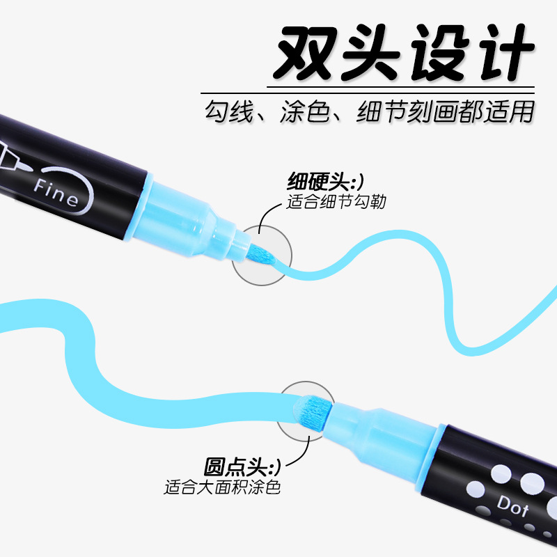 Guangna611 estudiantes dibujan acrílico marcador conjunto de 60 colores blando y duro doble cabeza graffiti pincel DIY especial