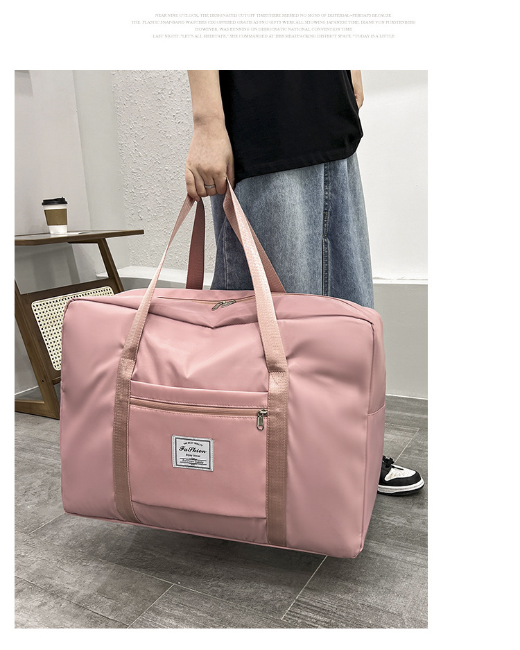 新款大容量旅行收纳包短途行李袋拉杆便携女可折叠旅行收纳袋详情16