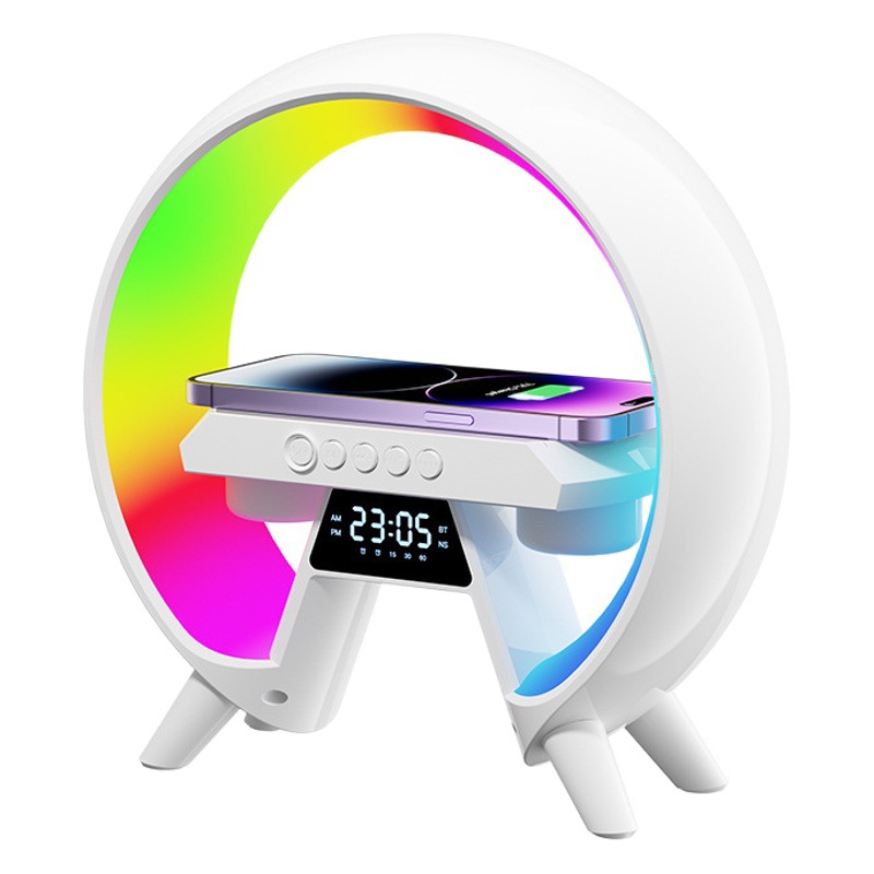 Transfronterizo popular nuevo gran G6 colorido cabecera multifunción Bluetooth audio carga inalámbrica Bluetooth altavoz con luz de reloj