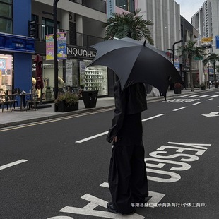哥特长柄伞晴雨两用亚文化暗黑系lolita雨伞女自动太阳伞黑胶防晒-阿里巴巴