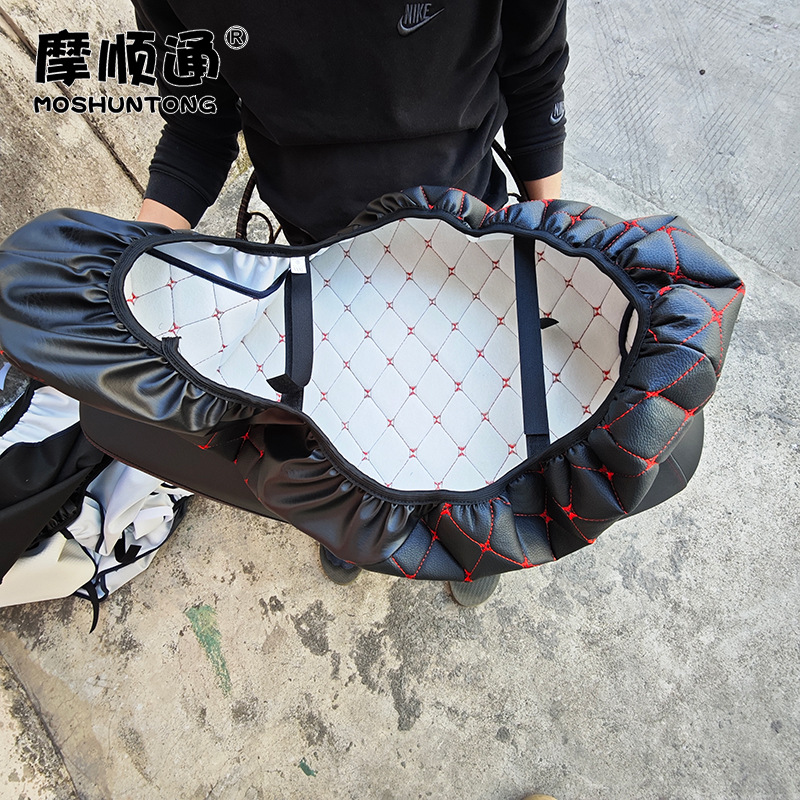 Suitable for Qianjiang Hong 125 motorcycle, sun-proof seat cushion cover, thickened waterproof leather, heat-insulating breathable mesh seat cover