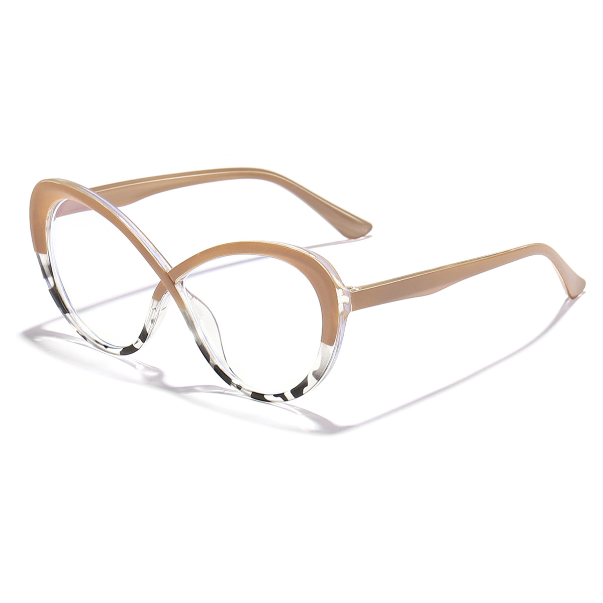 Nuevo marco ovalado cruzado transfronterizo, gafas anti-luz azul de color en contraste, celebridades de Internet, el mismo modelo, pequeñas gafas de sol para exteriores