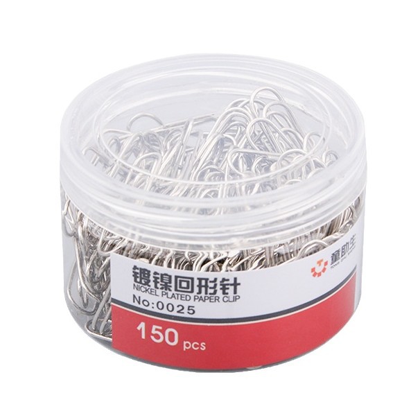 Creativo níquel chapado clips 150 cartuchos de 29mm para suministros de oficina pequeños pines níquel chapado clips al por mayor