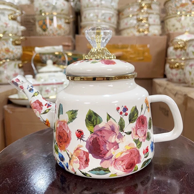 Enamel Enamel Kettle, Milk Tea Kettle, Summer Herbal Medicine Kettle, Induction Cooker, Open Flame Universal Teapot