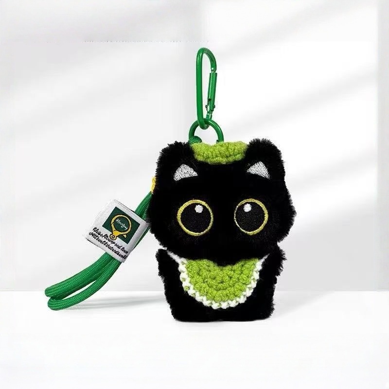 Nuevo original felino negro de peluche bolso colgante dopamina toallas de saliva bolso pequeño muñeca llavero