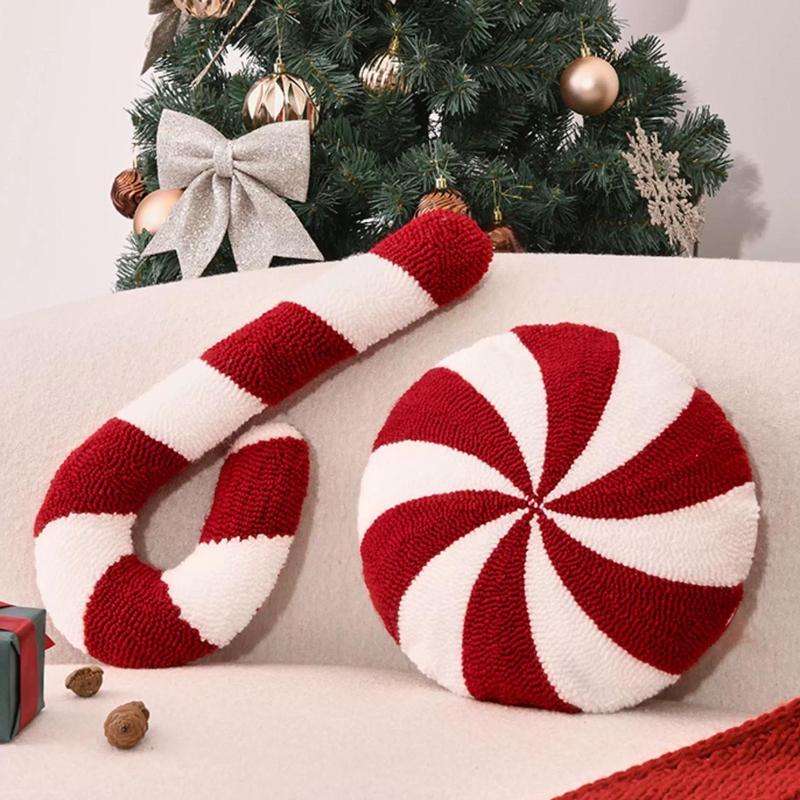 クリスマス枕カバークリスマスツリーインスタイル刺繍アメリカンソファクッションベッドサイドクッション腰枕|undefined