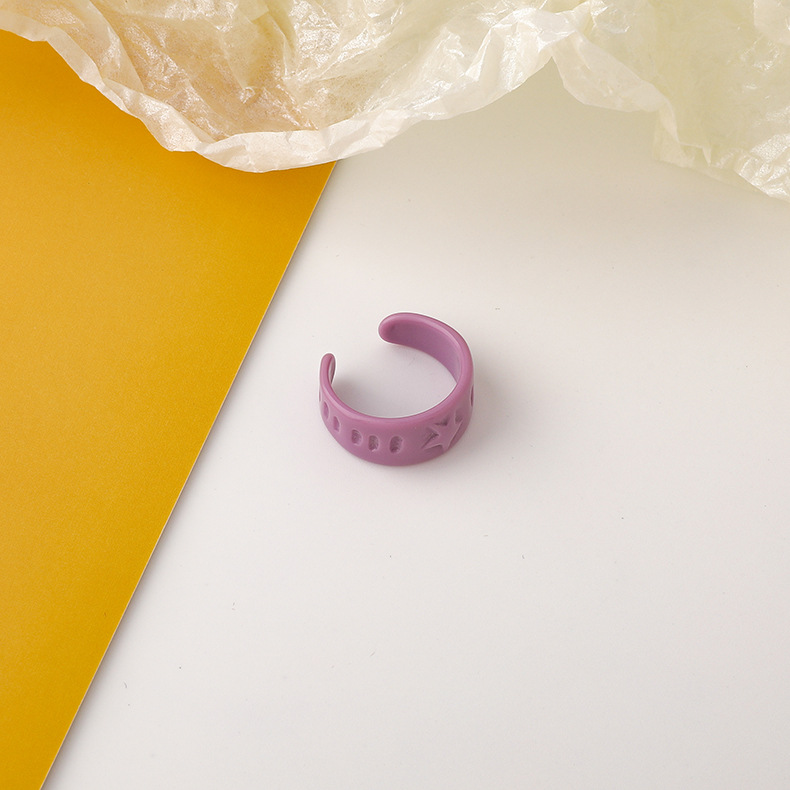 Simple Solid Color Acrylic Ring display picture 5