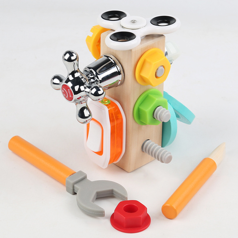 Combinación de tuerca de madera ocupado ejercicio divertido capacidad práctica multifuncional ocupado juguetes de educación temprana