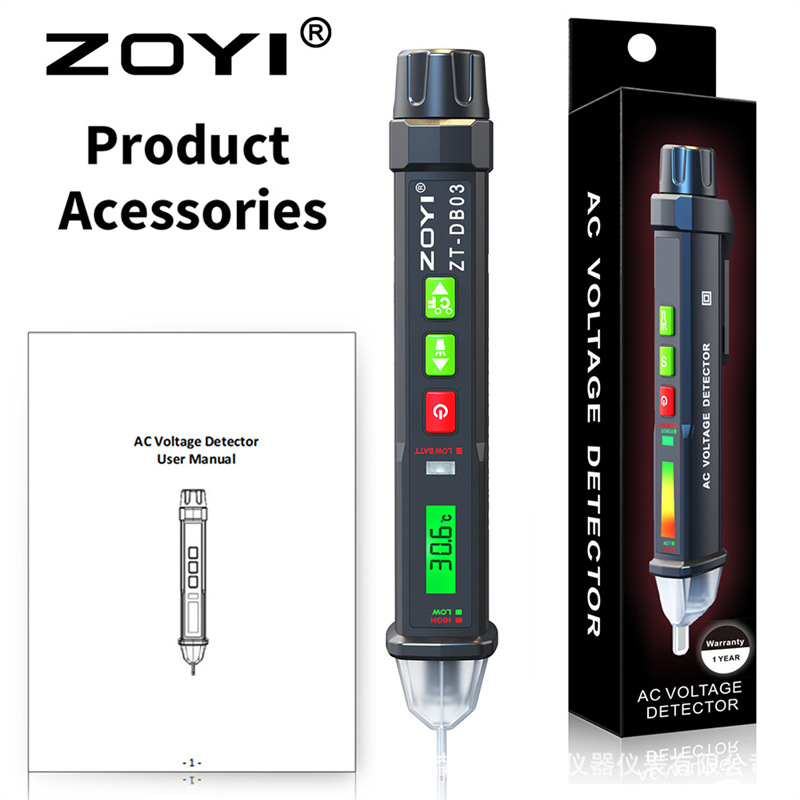 ZOYI众仪ZT-DB02测电笔感应电笔 家用电工非接触智能电笔检测线路