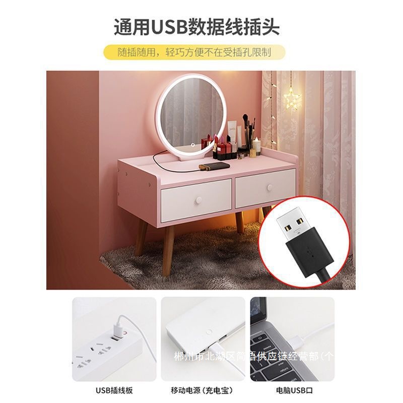 Fábrica directa pequeña ventana flotante simple tocador pequeño dormitorio de alquiler de la mesa de maquillaje nórdica espejo